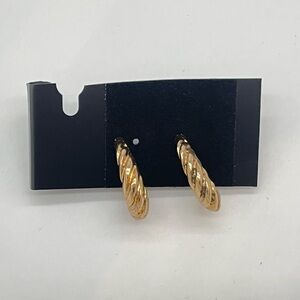 Small Twisted Gold Hoop Earrings